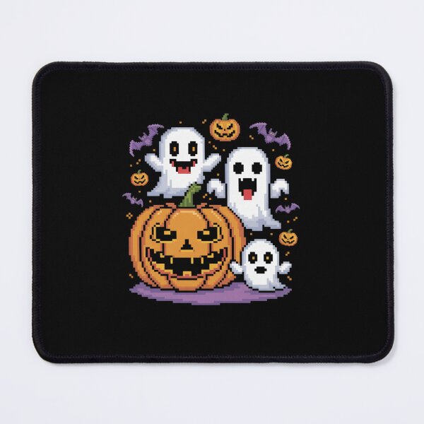 Item preview, Funny Halloween Pumpkin Chasing Ghosts 80s 8 Bit Pixel Art designed and sold by khorbiasieno.