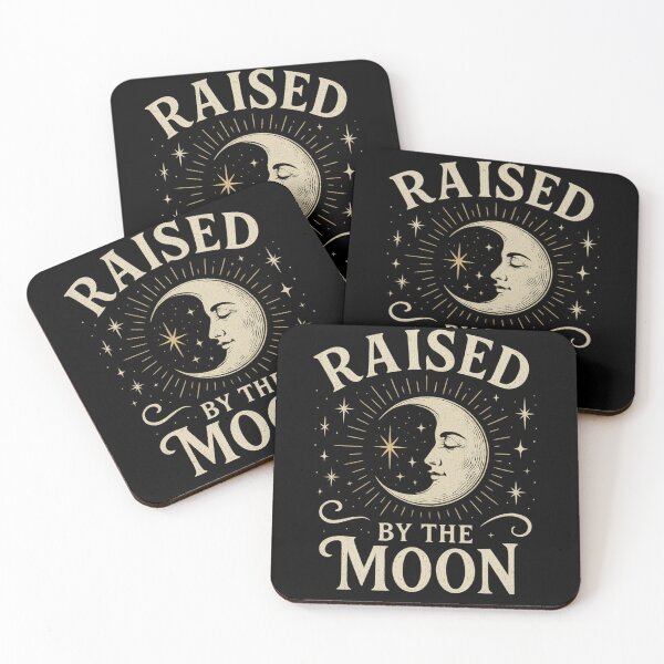Item preview, Raised By the Moon – Celestial Crescent Moon Witchcore Aesthetic Design designed and sold by Mouraludia.