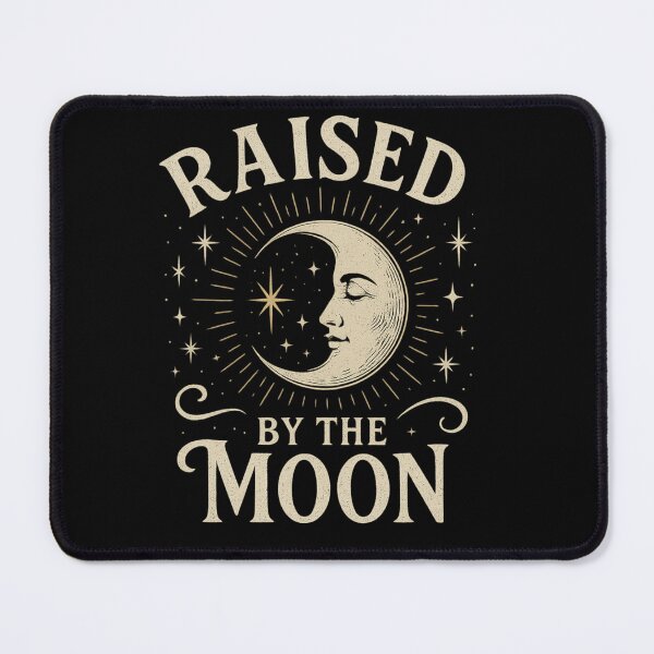 Item preview, Raised By the Moon – Celestial Crescent Moon Witchcore Aesthetic Design designed and sold by Mouraludia.