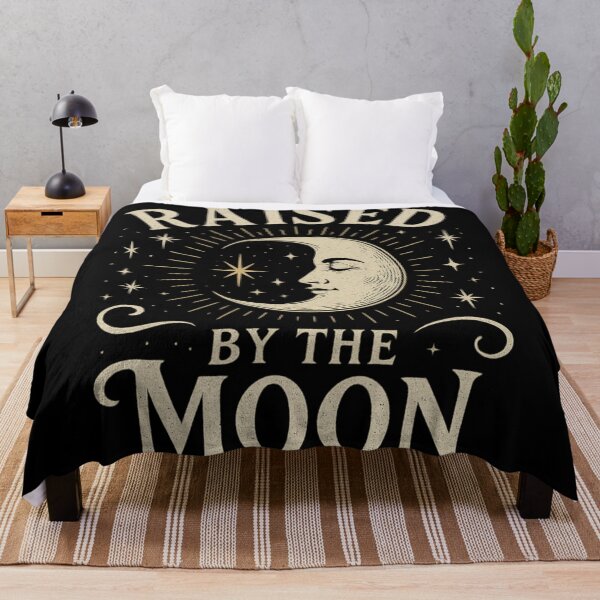 Item preview, Raised By the Moon – Celestial Crescent Moon Witchcore Aesthetic Design designed and sold by Mouraludia.