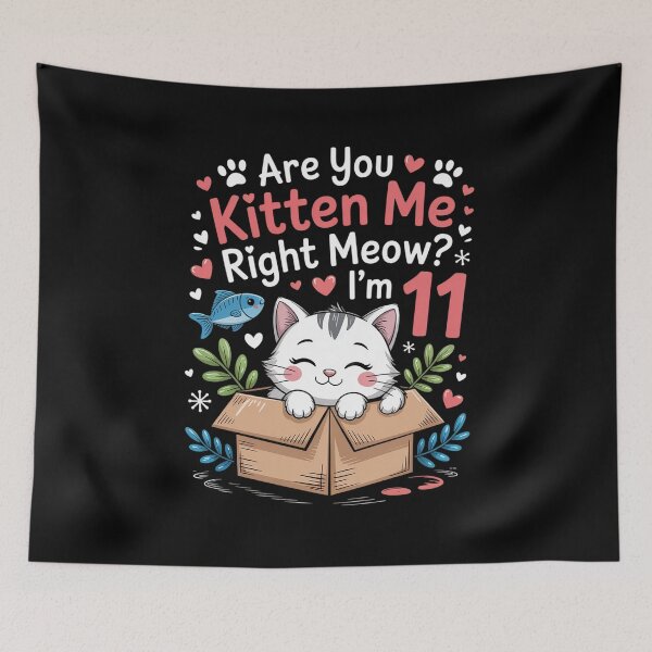 Item preview, Funny 11th Birthday Girl are You Kitten Me I’m 11 Cute Cat  designed and sold by estellaken.