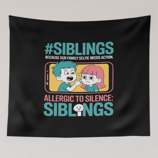 Item preview, Siblings Selfie Rivalry Hashtag Teal Magenta designed and sold by JaskconLIfe23.