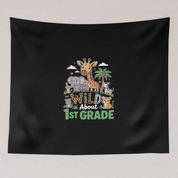 Item preview, Wild About 1st Grade Teacher Student First Grade Zoo Safari  designed and sold by dainegilbert.