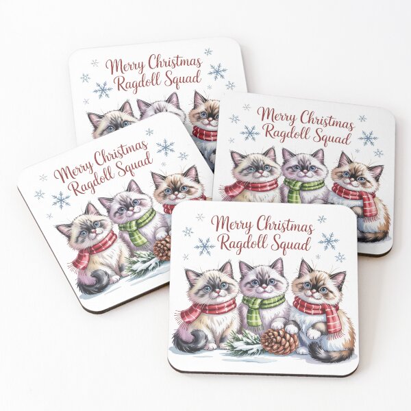 Item preview, Ragdoll cat merry Christmas Santa squad designed and sold by kaka8888.