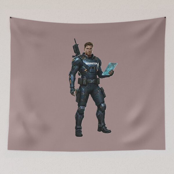 Item preview, Dispatch – Futuristic Male Soldier with Holographic Tablet designed and sold by DroolWorthyUS.