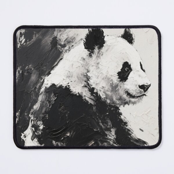 Item preview, Textured Black & White Panda Painting Art designed and sold by wangkyxing.