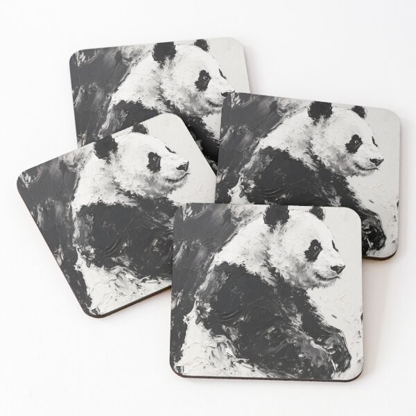 Item preview, Textured Black & White Panda Painting Art designed and sold by wangkyxing.