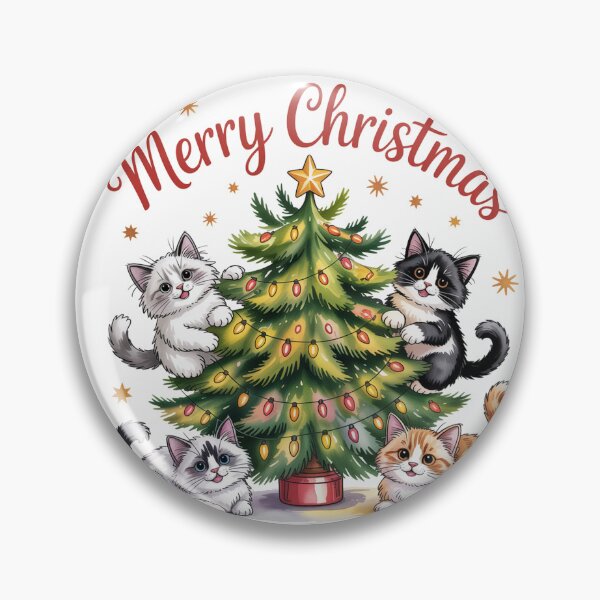 Item preview, Ragdoll cat merry Christmas Santa tree squad designed and sold by kaka8888.