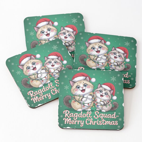 Item preview, Ragdoll cat merry Christmas Santa squad designed and sold by kaka8888.