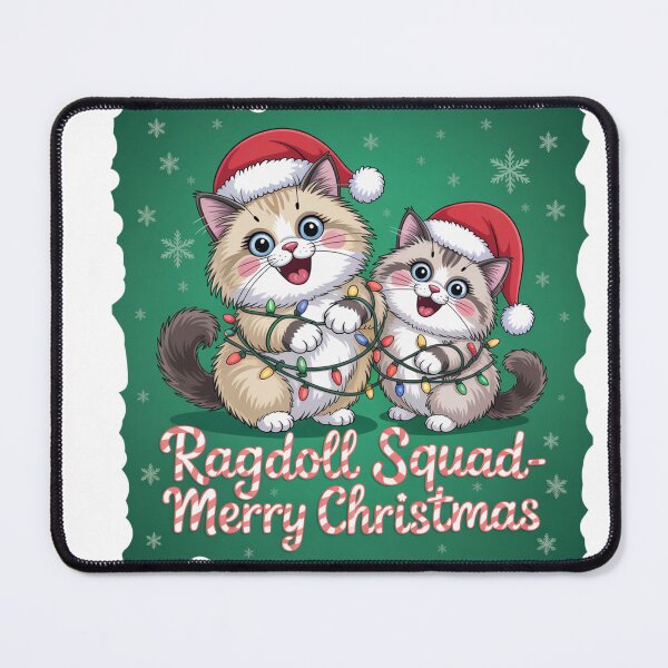 Item preview, Ragdoll cat merry Christmas Santa squad designed and sold by kaka8888.