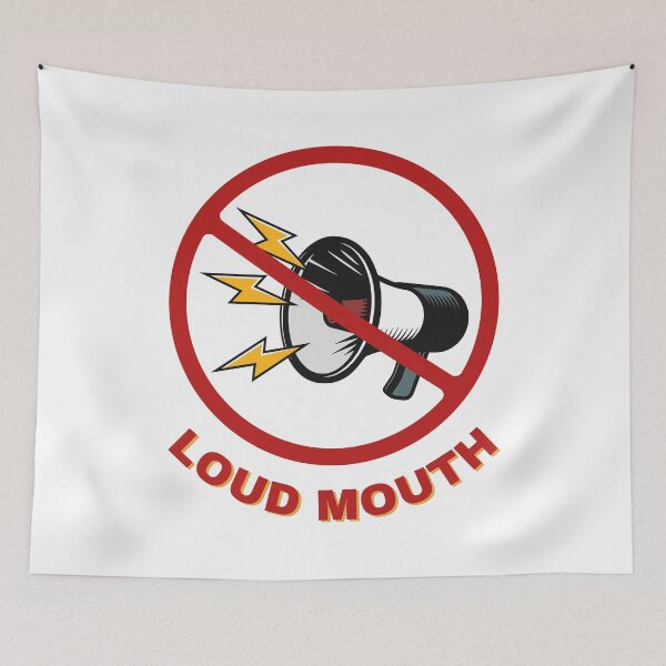 Item preview, LOUD MOUTH, Prohibition Sign, NO Loud Sounds or People, Speaker designed and sold by AASparksDesigns.
