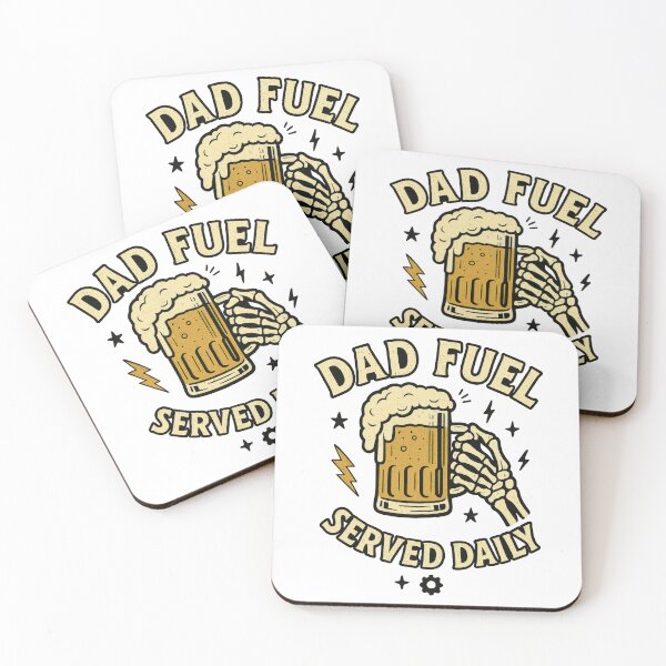 Item preview, Dad Fuel Served Daily – Funny Beer Lover Skeleton Dad Sticker designed and sold by inkoutninja.