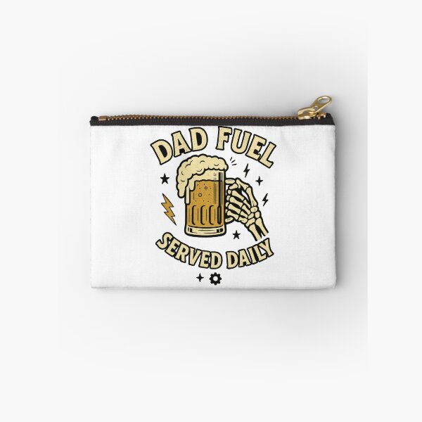 Item preview, Dad Fuel Served Daily – Funny Beer Lover Skeleton Dad Sticker designed and sold by inkoutninja.