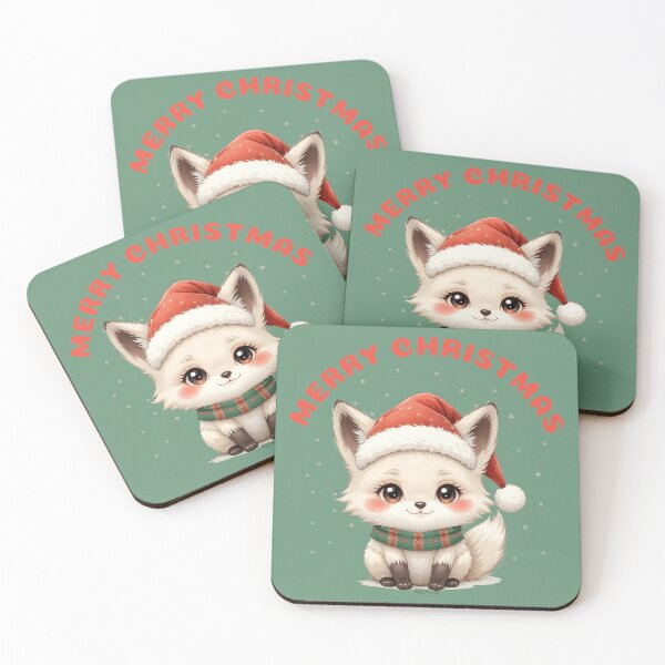 Item preview, Baby Arctic Fox Christmas Kawaii Art designed and sold by wildexperience.
