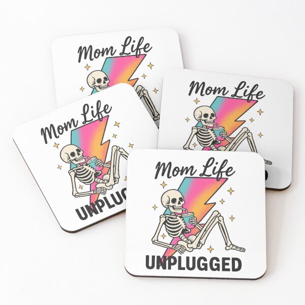Item preview, Mom Life Unplugged – Funny Skeleton Mom Sticker for Tired Moms designed and sold by inkoutninja.