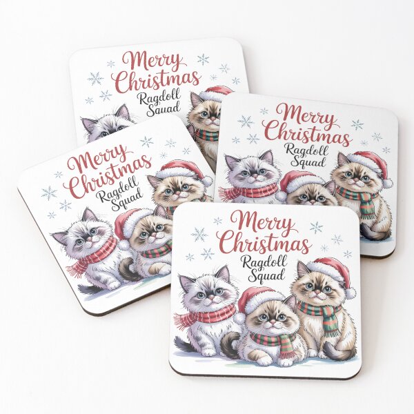 Item preview, Ragdoll cat merry Christmas Santa squad designed and sold by kaka8888.