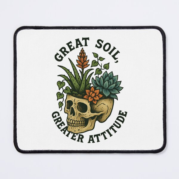 Item preview, Great Soil Greater Attitude – Gothic Plant Skull Sticker designed and sold by inkoutninja.