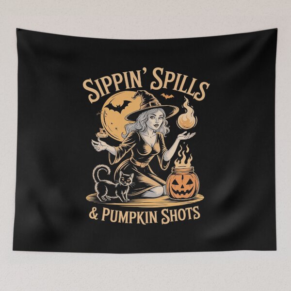 Item preview, Sippin’ Spells & Pumpkin Shots - Funny Moonshine Rustic Girl designed and sold by TechnicalSara.