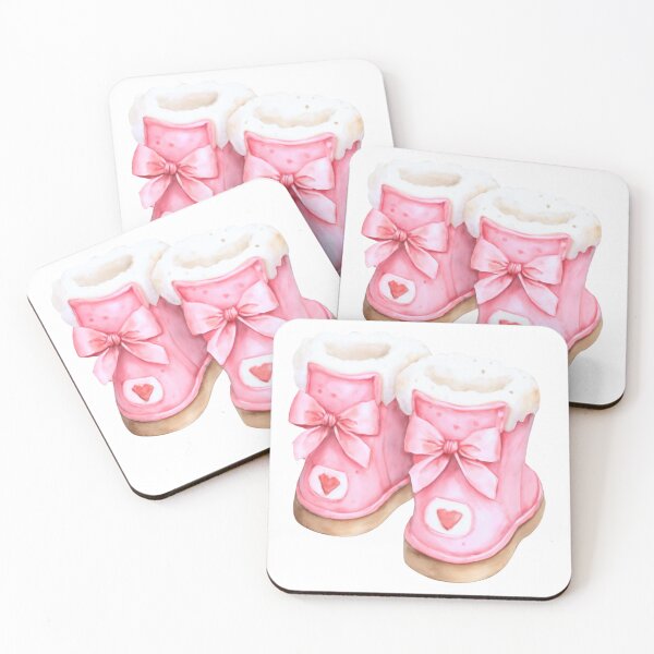 Item preview, Watercolor Pink Winter Boots with Bows – Coquette Christmas Winter Aesthetic designed and sold by DivinePassion.