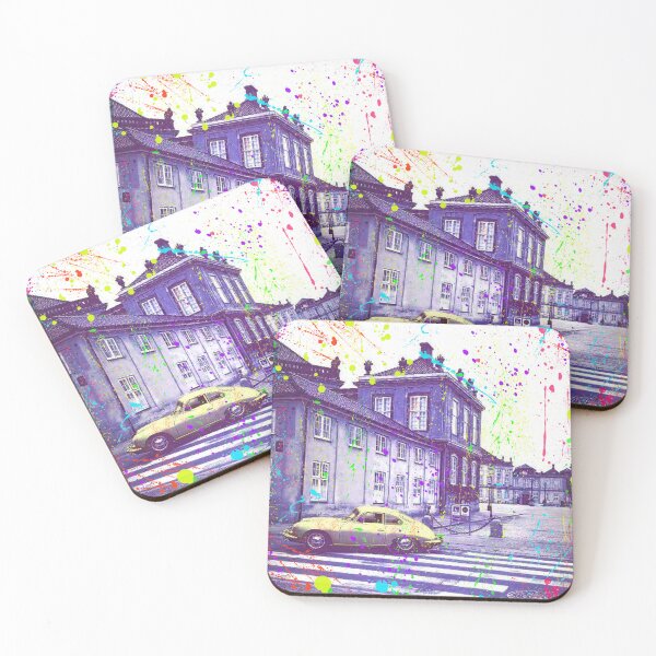Item preview, Retro Porsche Crossing – Copenhagen Pop-Art Splashscape designed and sold by Flower Magic .
