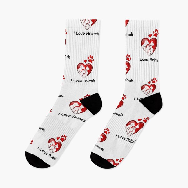 Item preview, I Love Animals Heart Paw Print Pet Lover Rescue Supporter Design designed and sold by anandsiva2703.
