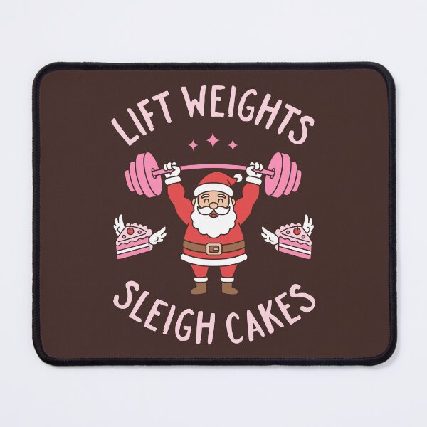 Item preview, Lift Weights Sleigh Cakes - Funny Santa Lifting Pun and Christmas Cake Lover Art designed and sold by Brogress Project.