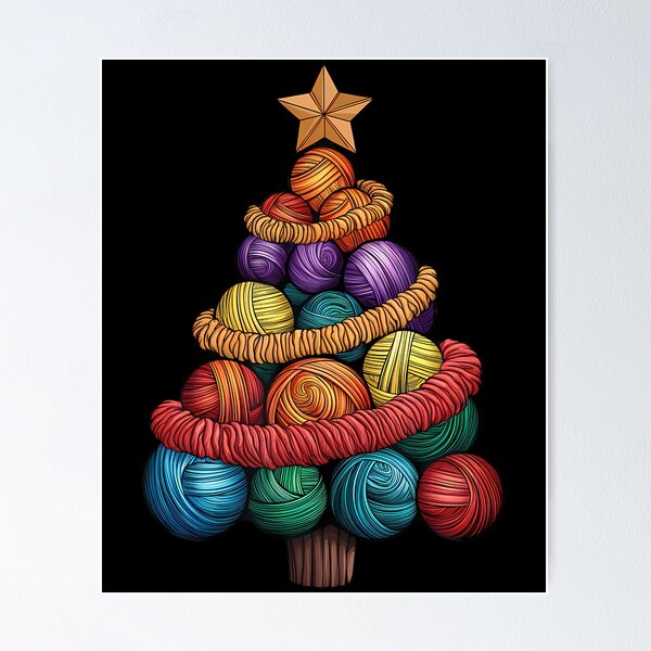 Item preview, Crochet Knitting Quilter Sewing Balls Yarn Christmas Tree designed and sold by ChantelNicole.
