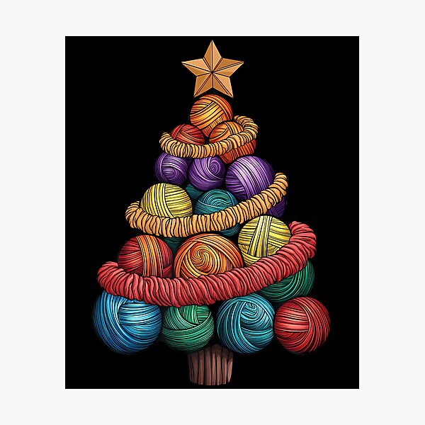 Item preview, Crochet Knitting Quilter Sewing Balls Yarn Christmas Tree designed and sold by ChantelNicole.