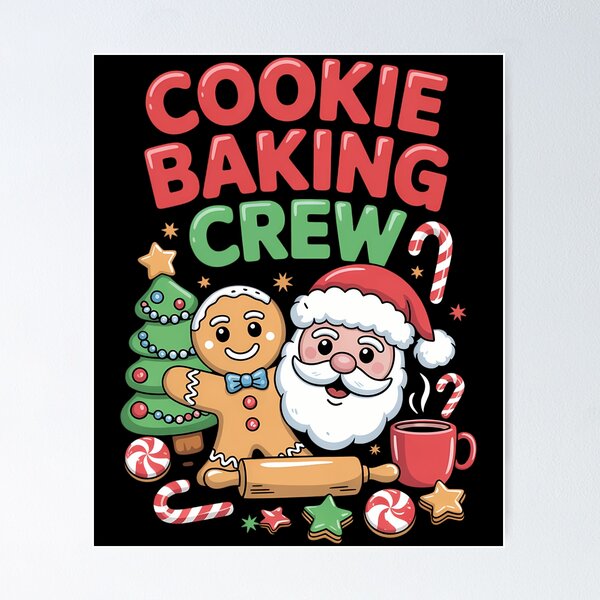 Item preview, Cute Cookie Baking Crew Santa Gingerbread designed and sold by AmericaKub.
