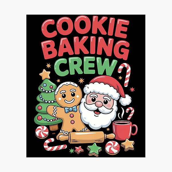 Item preview, Cute Cookie Baking Crew Santa Gingerbread designed and sold by AmericaKub.