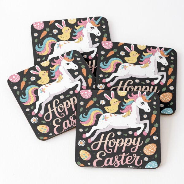 Item preview, Bunny Chick Ridding Unicorn Easter Hunting Colourful Eggs designed and sold by MyzoToyota.
