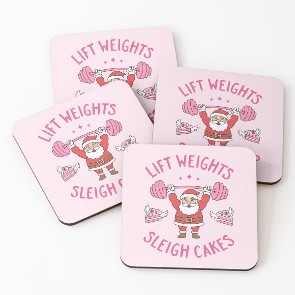 Item preview, Lift Weights Sleigh Cakes - Funny Santa Lifting Pun and Christmas Cake Lover Art designed and sold by Brogress Project.