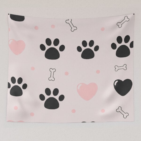 Item preview, Paw Print Hearts Dog Lover Seamless Pattern Cute Pink Pet Design designed and sold by anandsiva2703.