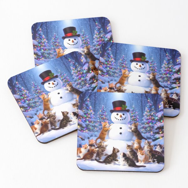 Item preview, Kittens Love Snowmen designed and sold by Lava Tigers Art.