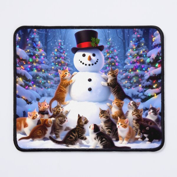 Item preview, Kittens Love Snowmen designed and sold by Lava Tigers Art.