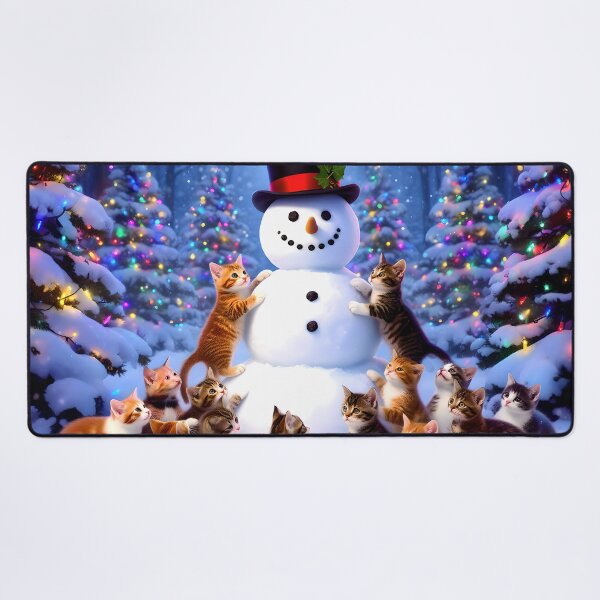 Item preview, Kittens Love Snowmen designed and sold by Lava Tigers Art.