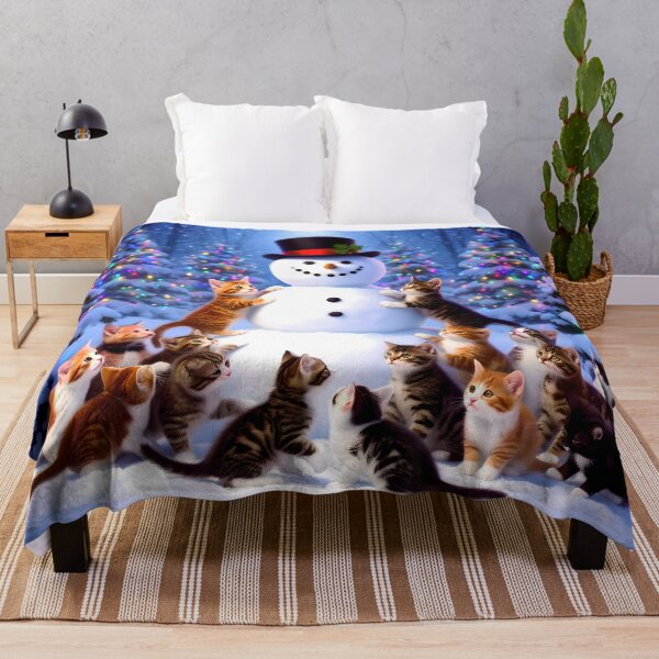 Item preview, Kittens Love Snowmen designed and sold by Lava Tigers Art.