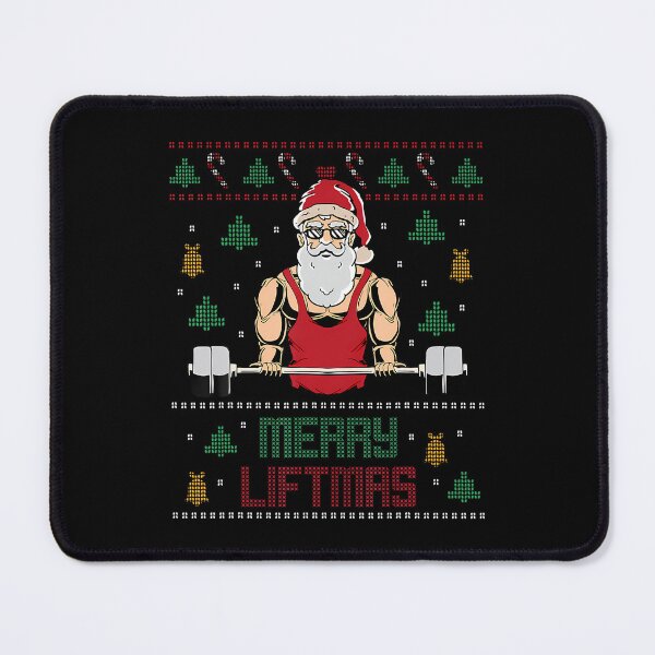 Item preview, Merry Liftmas Ugly Christmas 	 Weightlifting Gym Santa designed and sold by JanisPenelope.