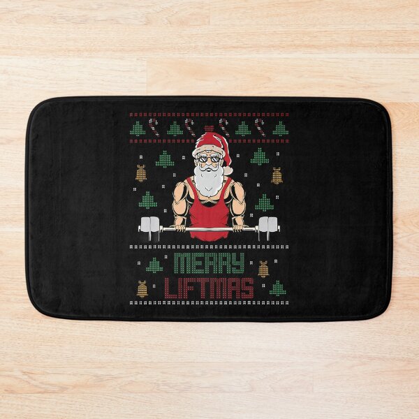 Item preview, Merry Liftmas Ugly Christmas 	 Weightlifting Gym Santa designed and sold by JanisPenelope.