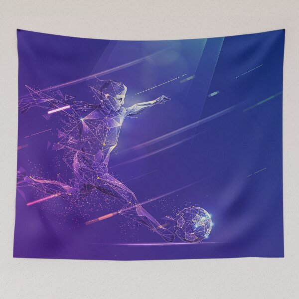 Item preview, world cup 2026 sport science technology, polygonal football player with futuristic element designed and sold by NiamLab.