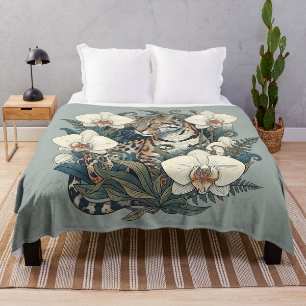 Item preview, Ocelot Surrounded by Soft Orchid Petals designed and sold by BirdsnStuff.
