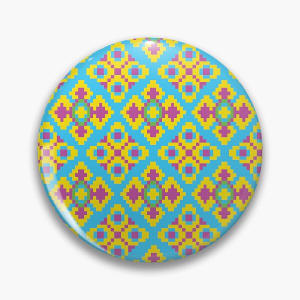 Item preview, Pixel art on blue background wallpaper oriental seamless pattern designed and sold by ChaReePat.