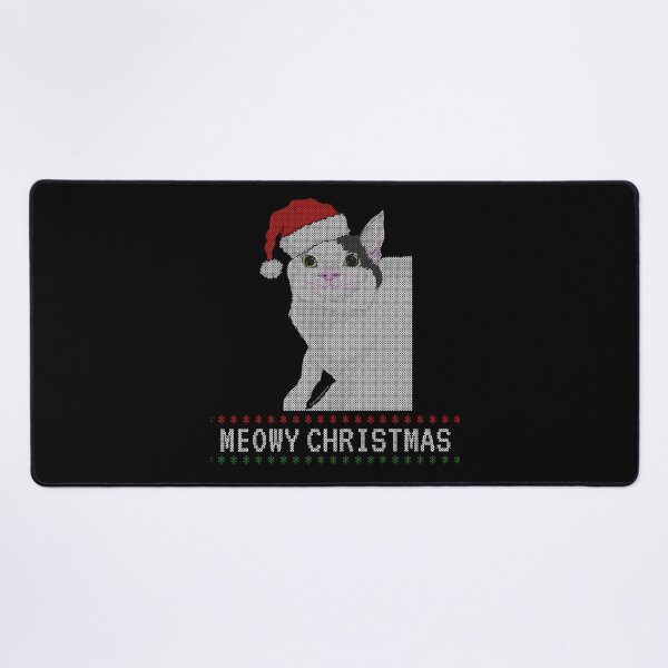 Item preview, Meowy Christmas – Cute Smiling Cat in Holiday Beanie (Ugly Sweater Style) designed and sold by LicencaPoetica.