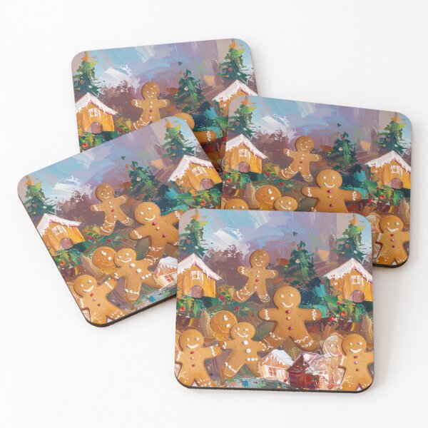 Item preview, Gingerbread Christmas Scene in Acrylic Style designed and sold by yara.lahdo.