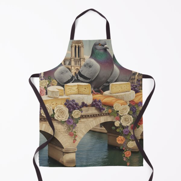 Item preview, Parisian pigeons with cheese and flowers on a bridge designed and sold by CoffeeinBloom.