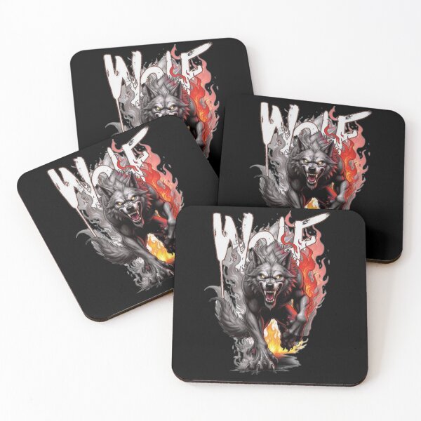 Item preview, "Fury Wolf – Dark Fire Beast Illustration designed and sold by Bubble-Bay Shop.