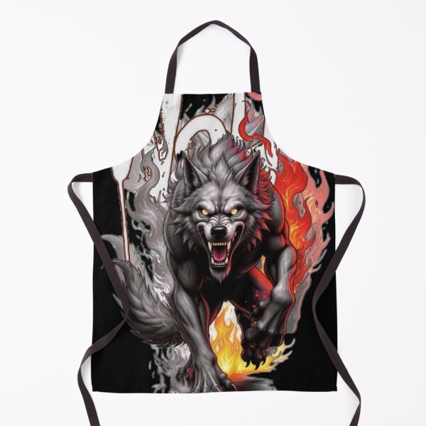 Item preview, "Fury Wolf – Dark Fire Beast Illustration designed and sold by Bubble-Bay Shop.