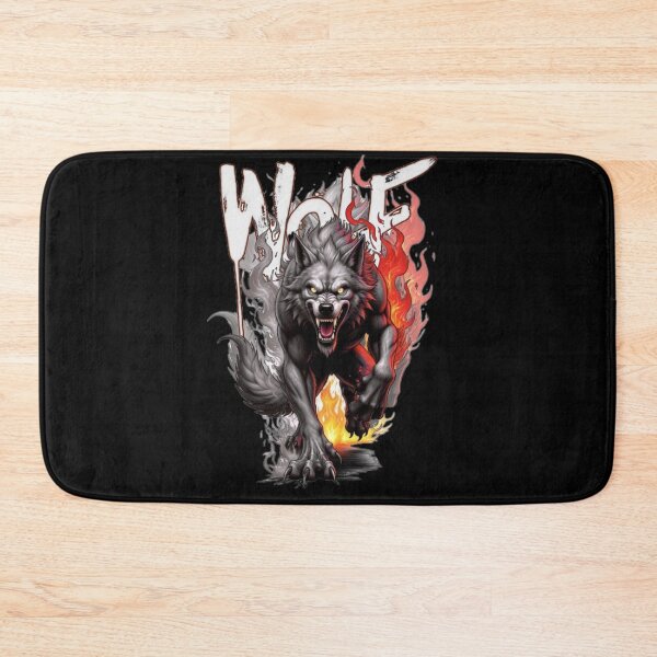 Item preview, "Fury Wolf – Dark Fire Beast Illustration designed and sold by Bubble-Bay Shop.