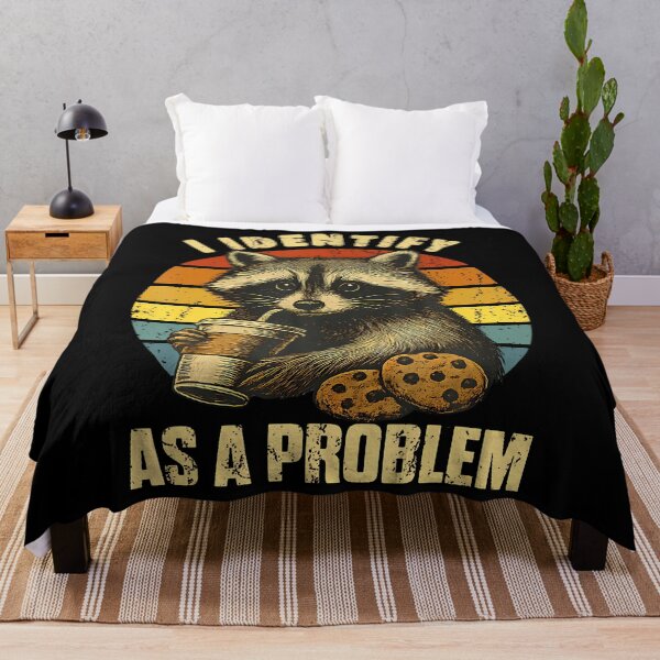 Item preview, I Identify As A Problem Cute Raccoon Funny Quote designed and sold by LindaRuby1.