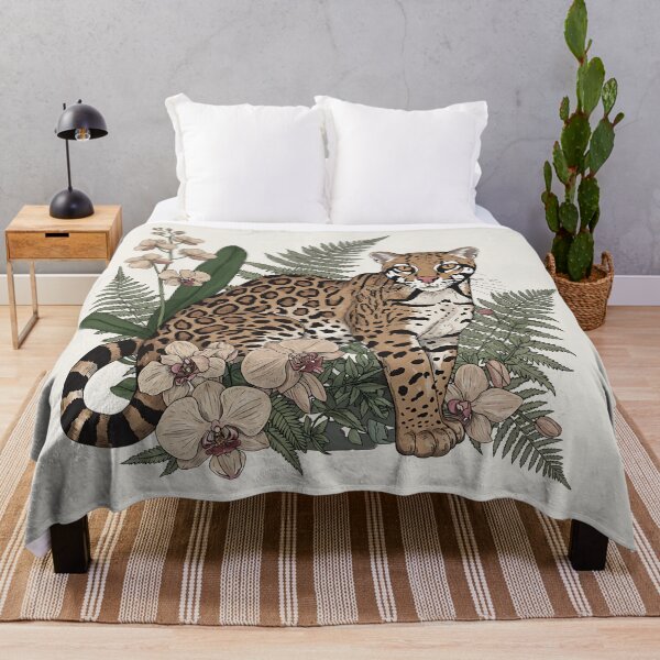Item preview, Ocelot Posed Among Soft Orchids and Ferns designed and sold by BirdsnStuff.